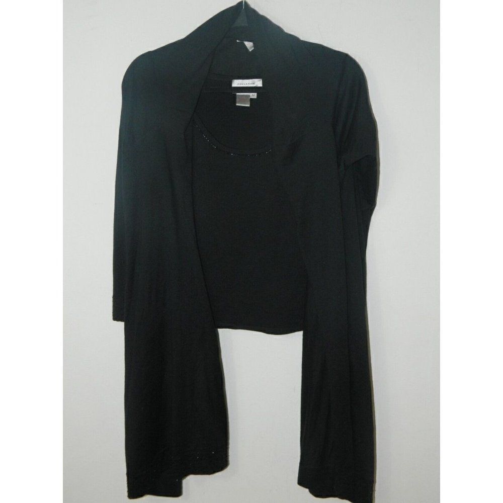 Adrianna Papell Sweater Set Black Beaded Trim @ Piece Set Size Medium